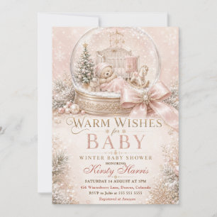 Invitación Deseos Cálidos para el Baby Shower de Invierno