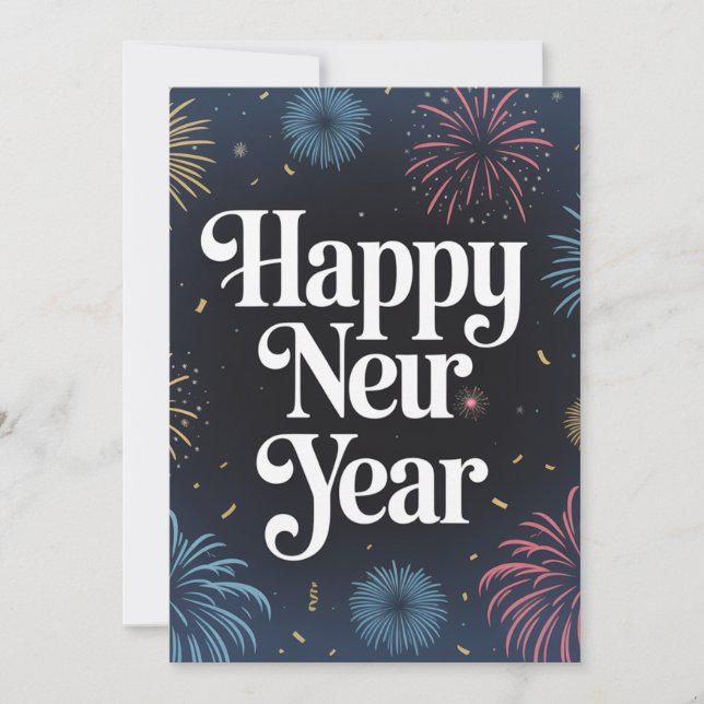 Invitación Deseos de Año Nuevo (Anverso)
