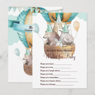 Invitación Deseos de Aventura Animal para Juego de Baby Showe