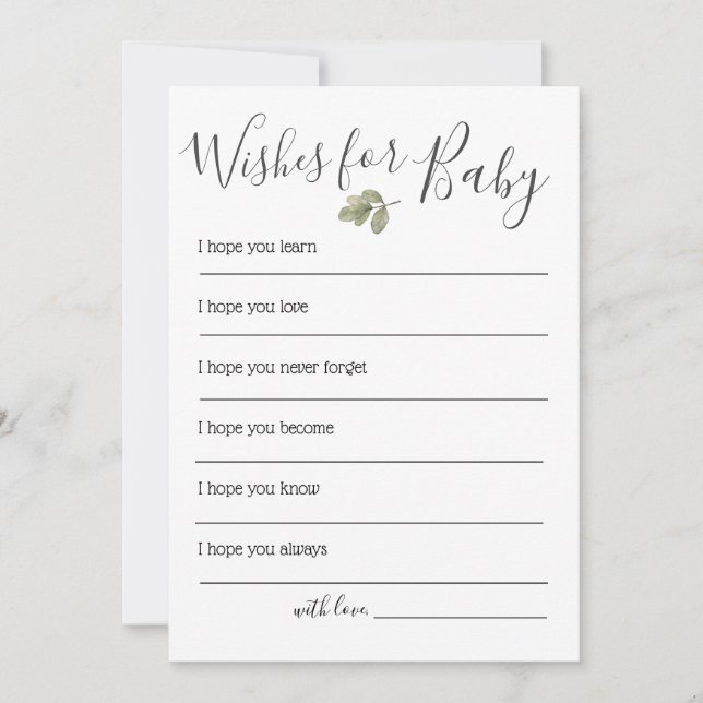 Invitación Deseos De Baby Shower De Bebé (Anverso)