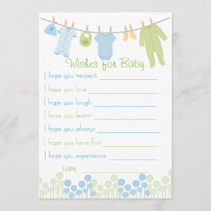 Invitación Deseos De Baby Shower Para El Juego De Los Bebés