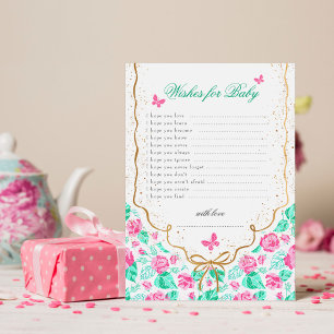 Invitación Deseos de Baby Shower para el Juego de Nuestro Que