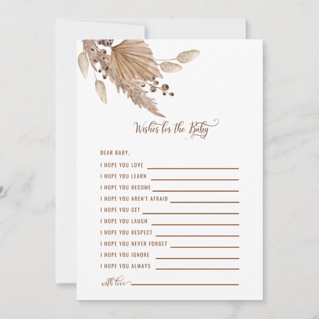 Invitación Deseos de Baby Shower por el bebé Pampas III (Anverso)