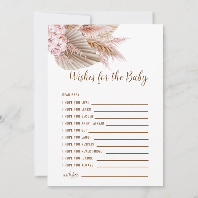 Invitación Deseos de Baby Shower por la Pampas Bebé (Anverso)