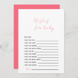 Invitación Deseos de Baby Shower rosados de albaricoque para 