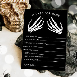 Invitación Deseos de Baby Skeleton Baby Shower Halloween