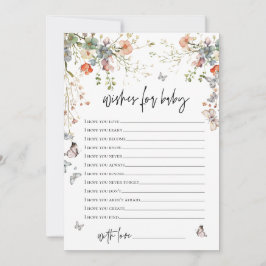 Invitación Deseos de Baby Wildflower Baby Shower