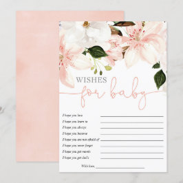 Invitación Deseos de bebé lirios florales chica ducha de bebé