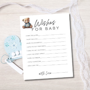 Invitación Deseos de bebé niño para juegos de baby shower