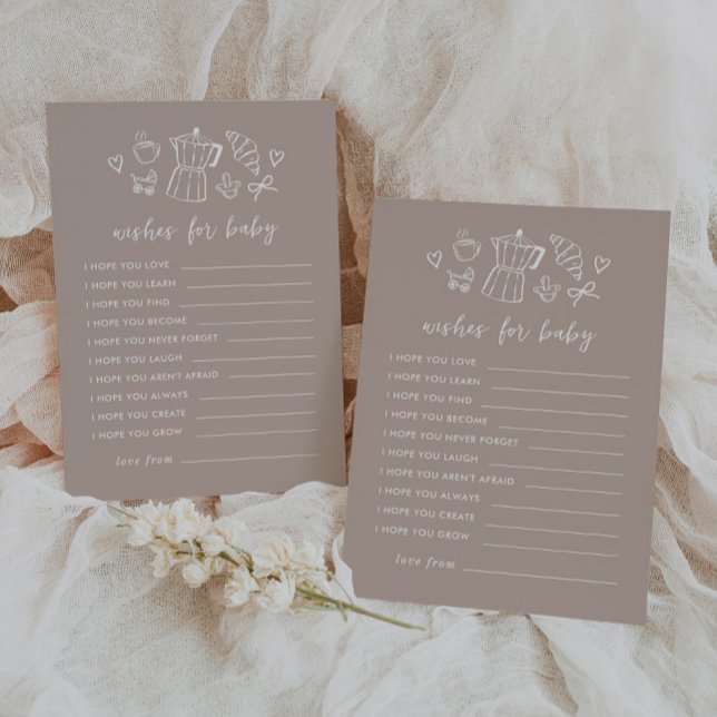 Invitación Deseos de café para el juego de cartas del bebé (Zazzle Coffee Wishes for Baby Card Game)
