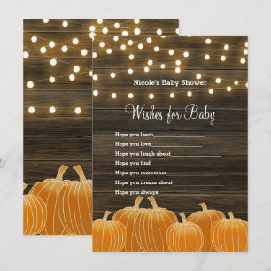 Invitación Deseos de Calabazas de Otoño e Iluminación para Ju