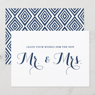 Invitación Deseos de Caligrafía Moderna Marina para Señal de 