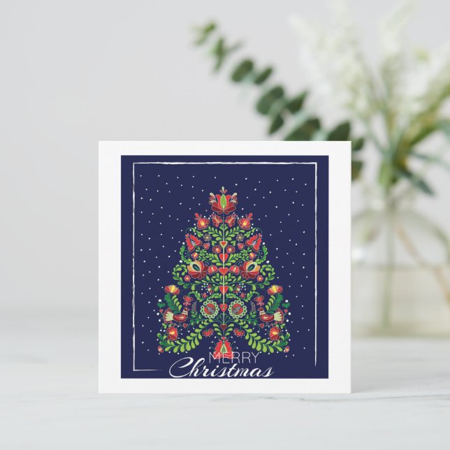 Invitación Deseos de Feliz Navidad (Anverso de pie)