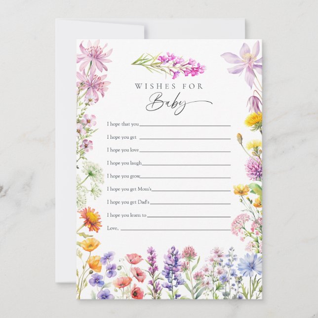 Invitación Deseos de flores silvestres de primavera para el b (Anverso)