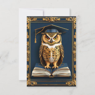 Invitación 🎓 Deseos de graduación de búho para la celebració