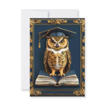 Deseos de graduación Lechuza con Gorra de graduaci