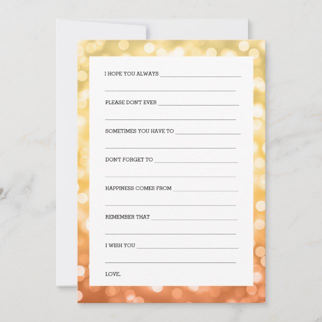 Invitación Deseos de la ducha de boda Luces de otoño/otoño Pu (Anverso)