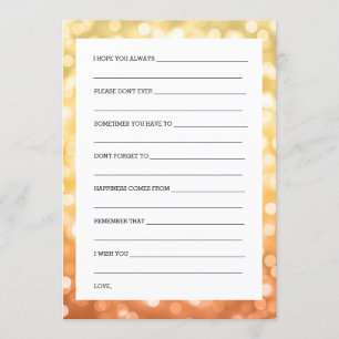 Invitación Deseos de la ducha de boda Luces de otoño/otoño Pu