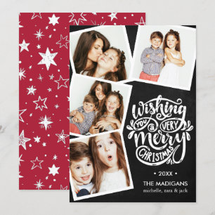 Invitación Deseos de la mano Collage de fotos de Navidades