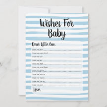 Deseos De La Partida Baby Shower Blanco Azul