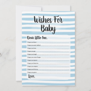 Invitación Deseos De La Partida Baby Shower Blanco Azul