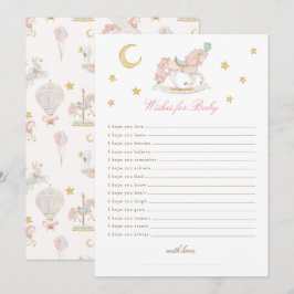 Invitación Deseos de Merry-Go-Round Caprichoso para el Bebe e