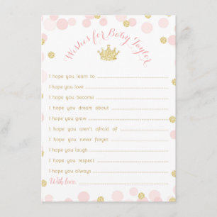Invitación Deseos de princesa Crown Baby Shower para la
