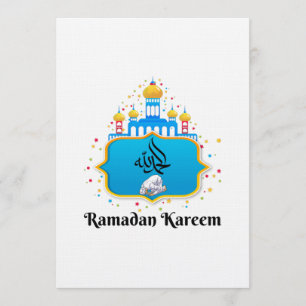 Invitación Deseos de Ramadan con elegante caligrafía árabe