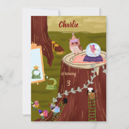 Invitación Deseos mágicos de búho cumpleaños encantado