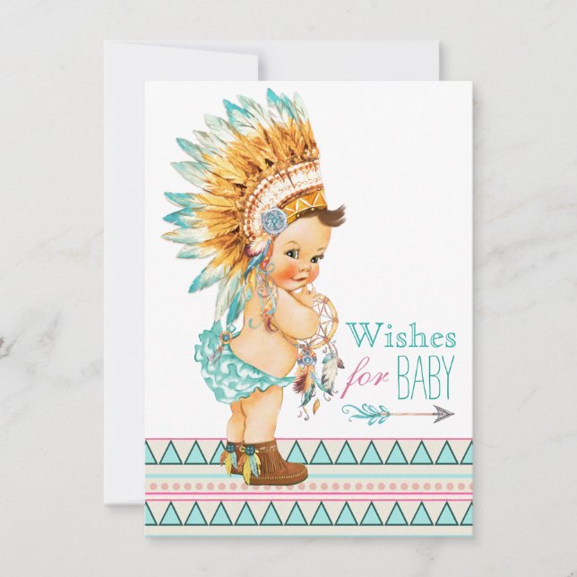 Invitación Deseos para el Baby Wild y Libre: Fiesta de Bebé (Anverso)