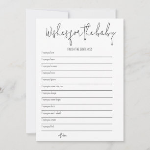 Invitación Deseos para el bebé - Juego de Baby Shower