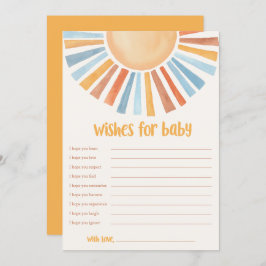 Invitación Deseos para el bebé Sunshine boho ducha de bebé