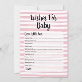 Invitación Deseos Para El Juego Baby Shower Blanco Rosa