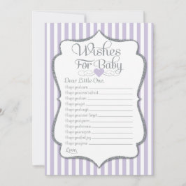 Invitación Deseos Para El Juego De Baby Shower De Baby Lavend