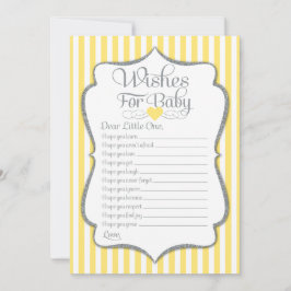 Invitación Deseos Para El Juego De Baby Shower Gris Nebro