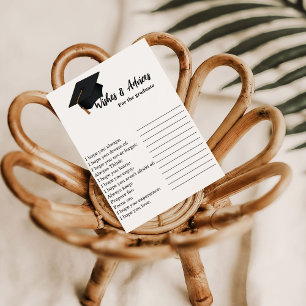 Invitación Deseos y consejos para el juego de graduación
