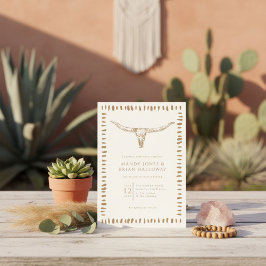 Invitación Desert Boho Cow Skull Wedding