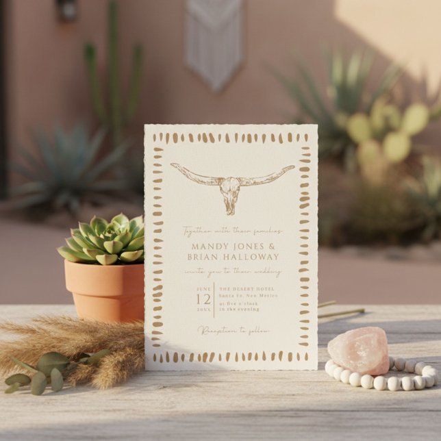Invitación Desert Boho Cowboy Wedding (Desert Boho Cowboy Wedding Invitation)
