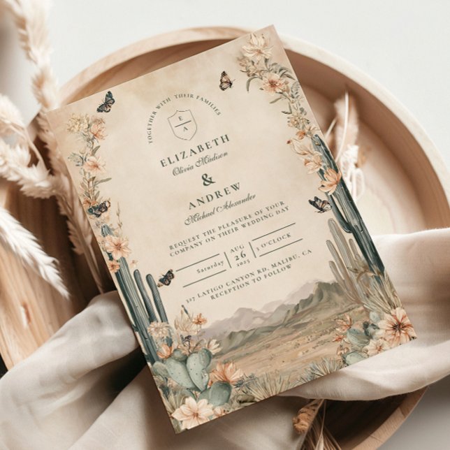 Invitación Desert Cactus Boho Boda (Subido por el creador)