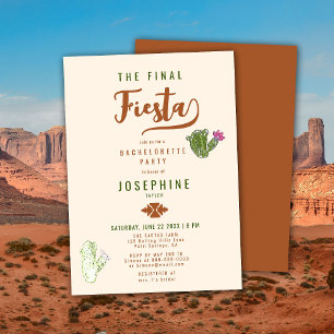 Invitación Desert Cactus Final Fiesta Rust Bachelorette