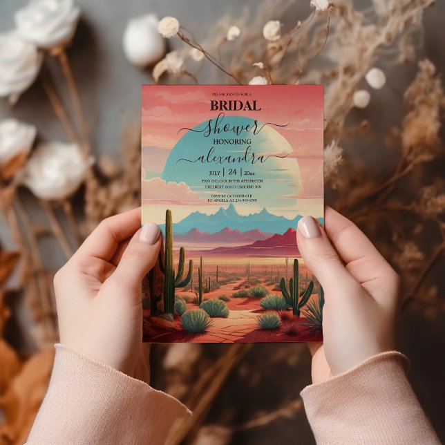 Invitación Desert Cactus Suculens Bridal Shower (Subido por el creador)