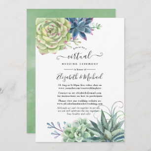 Invitación Desert Cactus suculenta Boda virtual en línea
