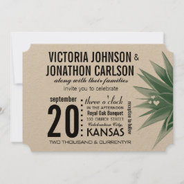 Invitación Desert Cactus Suculento Boda de tipografía moderna