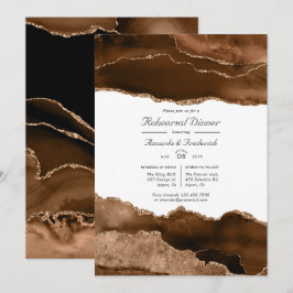 Invitación Desert Gold Acuarela Agata Cena de Ensayo