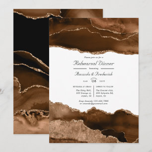 Invitación Desert Gold Acuarela Agata Cena de Ensayo