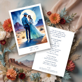 Invitación Desert Mountains Colorful landscape Wedding Cowboy