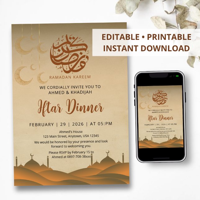 Invitación Desert Night Mosque Ramadan Iftar Dinner Invite (Subido por el creador)