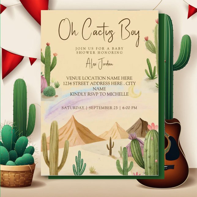 Invitación Desert Oh Cactus Boy Boho Arch Baby Shower (Subido por el creador)