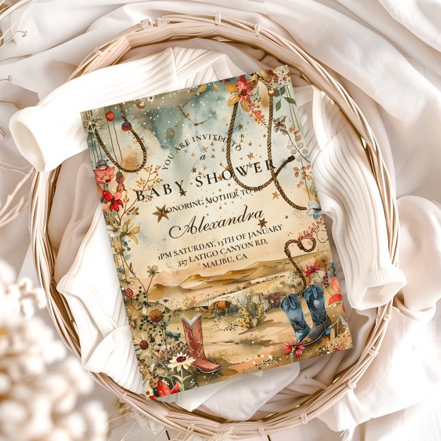 Invitación Desert Rodeo Western Baby Shower (Subido por el creador)