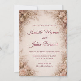Invitación Desert Rose – Duna y Floración Boda